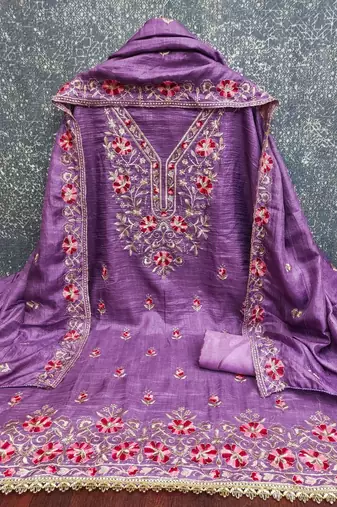 Embroidered Unstitched Dress Material