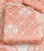 Embroidered Semi-Stitched Dress Material