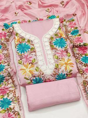 Embroidered Unstitched Dress Material 1