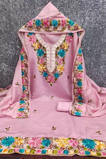 Embroidered Unstitched Dress Material