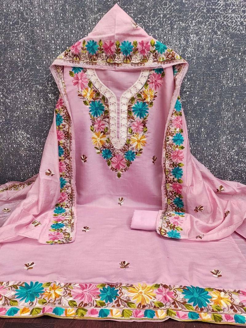 Embroidered Unstitched Dress Material