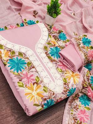 Embroidered Unstitched Dress Material 3