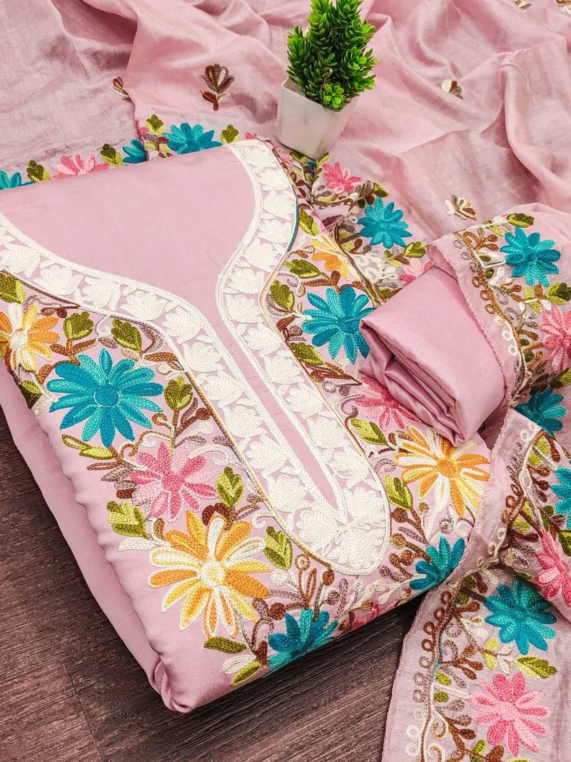 Embroidered Unstitched Dress Material