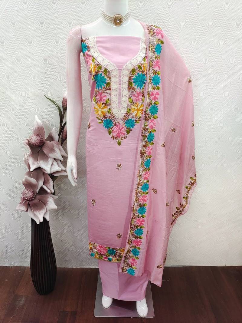 Embroidered Unstitched Dress Material