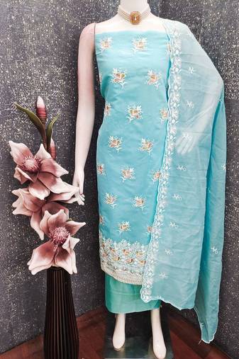 Embroidered Unstitched Dress Material