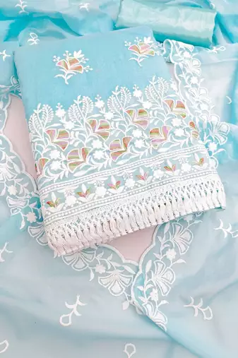 Embroidered Unstitched Dress Material