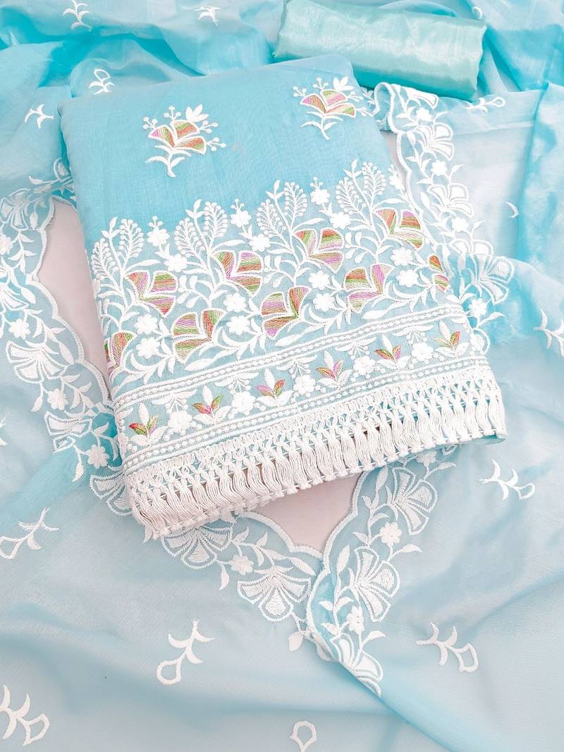 Embroidered Unstitched Dress Material