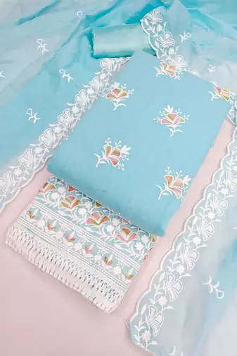 Embroidered Unstitched Dress Material