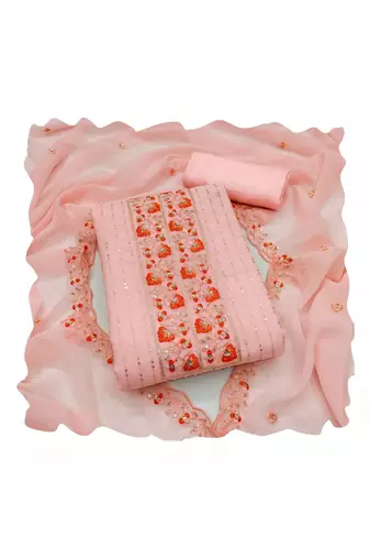 Embroidered Unstitched Dress Material