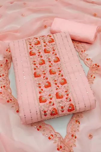 Embroidered Unstitched Dress Material