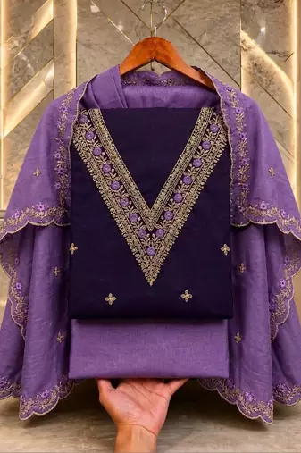 Embellished Unstitched Dress Material