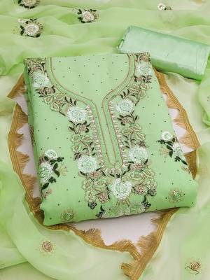Embroidered Semi-Stitched Dress Material 1
