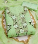 Embroidered Semi-Stitched Dress Material