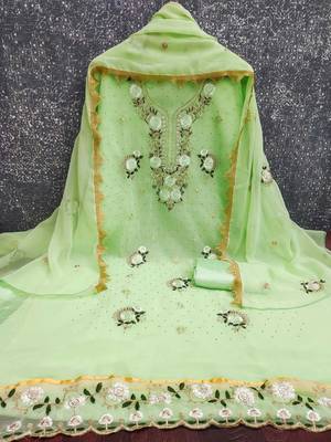 Embroidered Semi-Stitched Dress Material 3