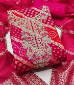 Embroidered Semi-Stitched Dress Material