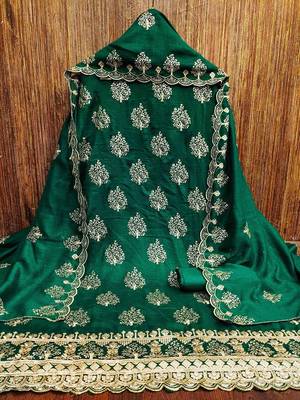 Floral Embroidered Sequinned Unstitched Dress Material 3