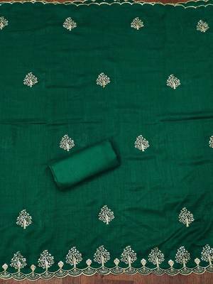 Floral Embroidered Sequinned Unstitched Dress Material 4