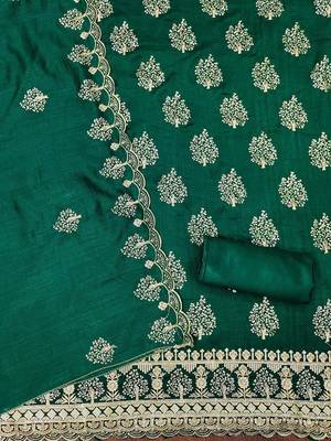 Floral Embroidered Sequinned Unstitched Dress Material 5