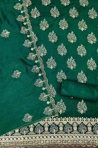Floral Embroidered Sequinned Unstitched Dress Material