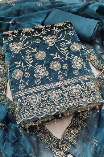 Embellished Unstitched Dress Material