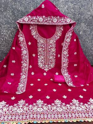 Embroidered Pure Cotton Unstitched Dress Material 1