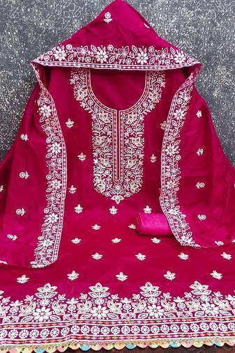 Embroidered Pure Cotton Unstitched Dress Material