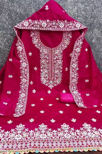 Embroidered Pure Cotton Unstitched Dress Material