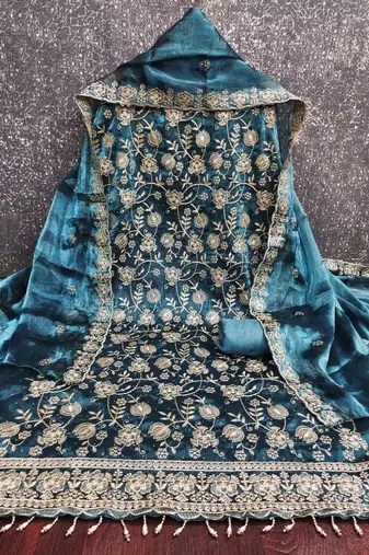 Embellished Unstitched Dress Material