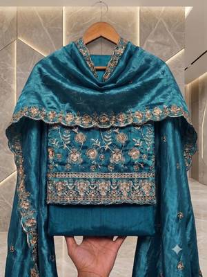 Embellished Unstitched Dress Material 3