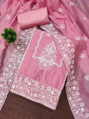 Embroidered Pure Cotton Unstitched Dress Material 1
