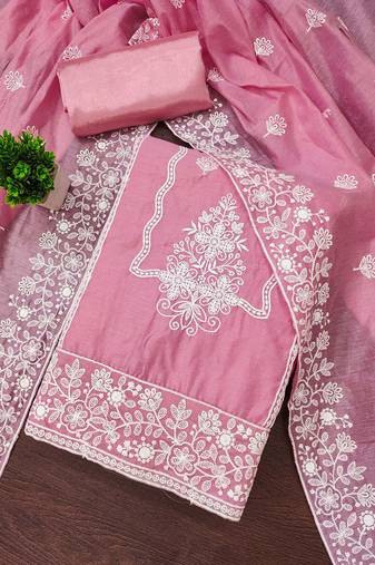 Embroidered Pure Cotton Unstitched Dress Material