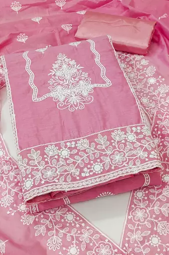 Embroidered Pure Cotton Unstitched Dress Material