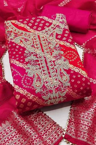 Embroidered Unstitched Dress Material