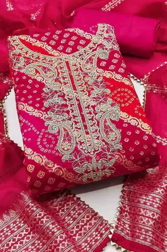 Embroidered Unstitched Dress Material