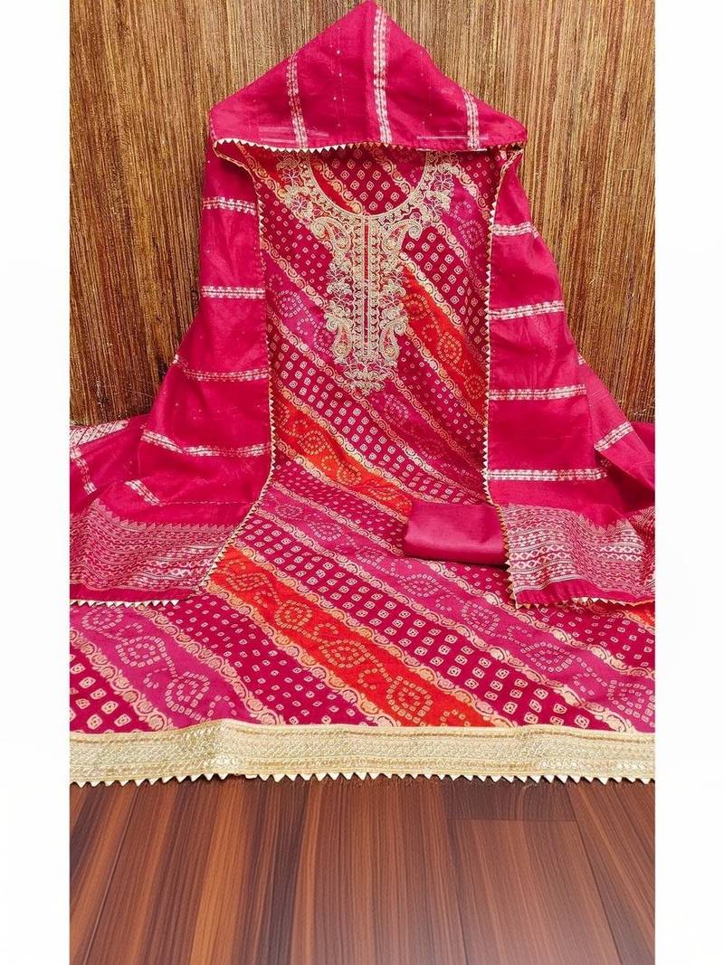 Embroidered Unstitched Dress Material