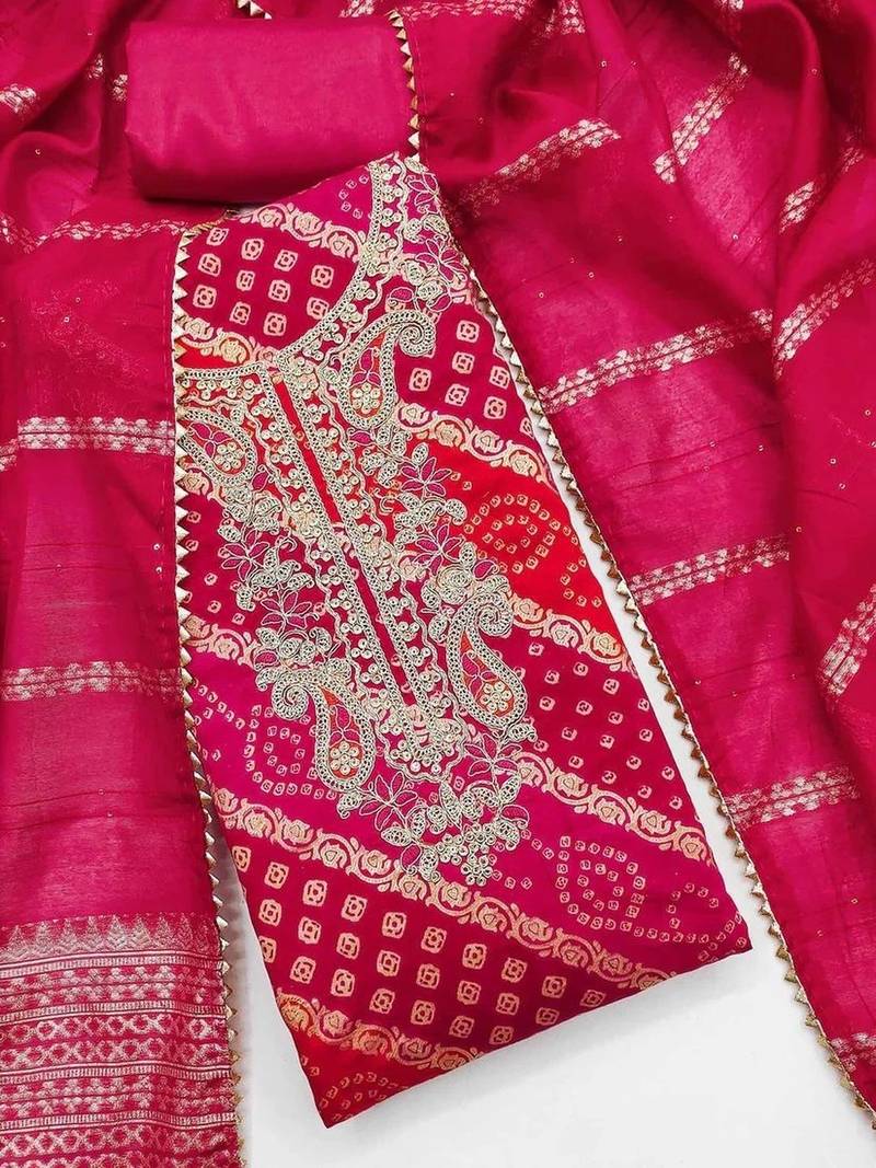 Embroidered Unstitched Dress Material
