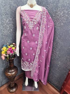Embroidered Unstitched Dress Material 1
