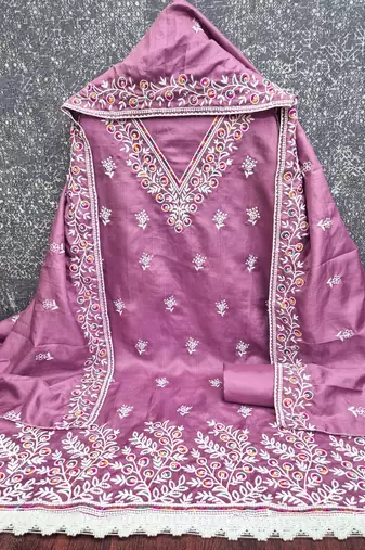 Embroidered Unstitched Dress Material