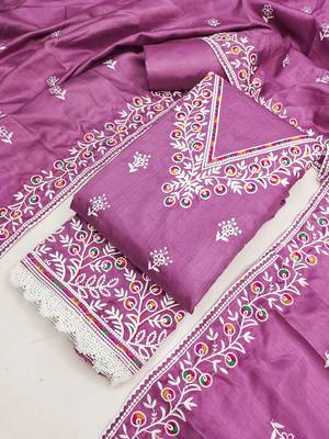 Embroidered Unstitched Dress Material 3