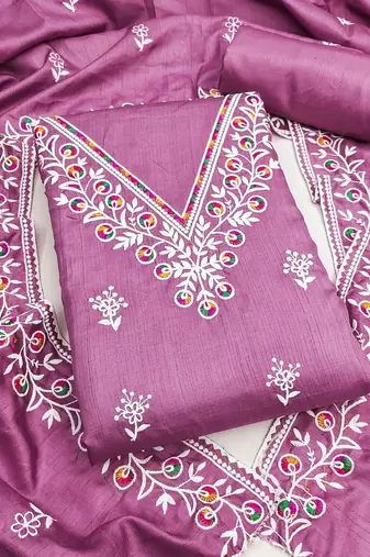 Embroidered Unstitched Dress Material