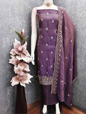 Embellished Unstitched Dress Material 1