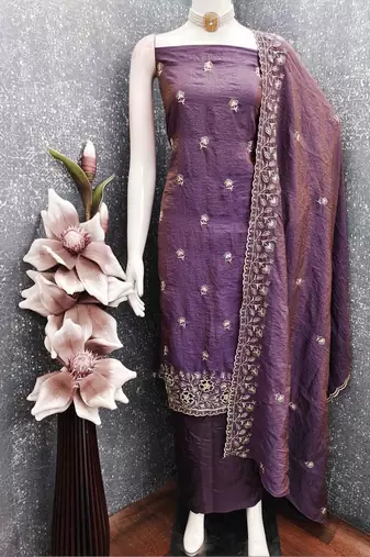 Embellished Unstitched Dress Material