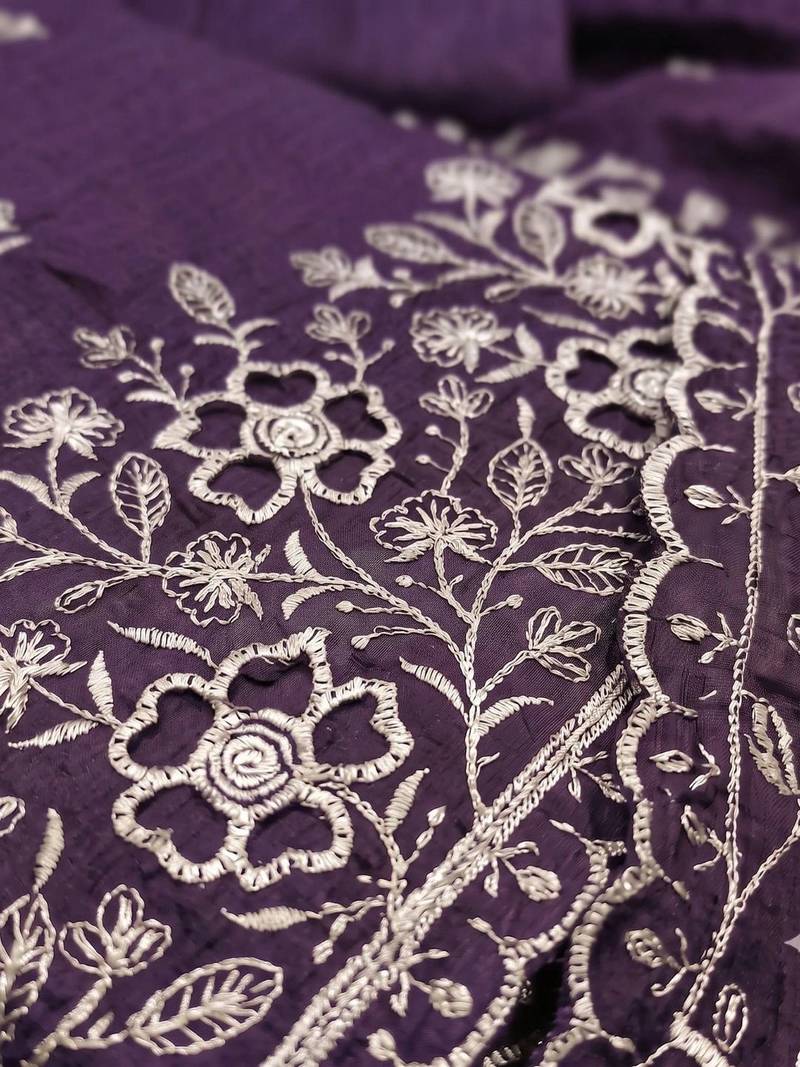 Embellished Unstitched Dress Material