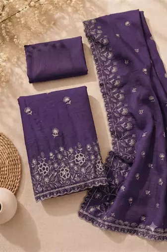 Embellished Unstitched Dress Material