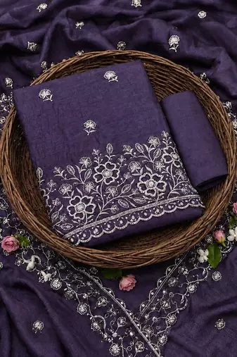Embellished Unstitched Dress Material