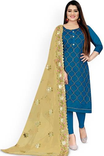 embroidered unstitched dress material