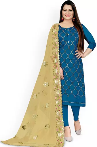 Embroidered Unstitched Dress Material