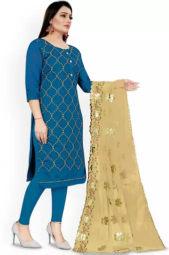 Embroidered Unstitched Dress Material