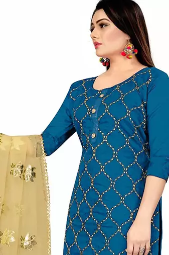 Embroidered Unstitched Dress Material