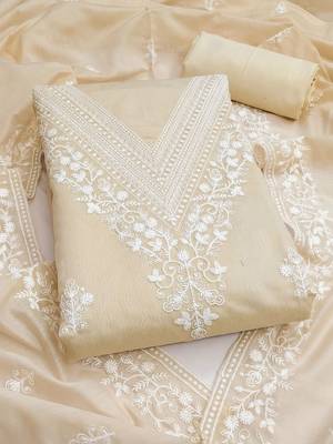 Embroidered Pure Cotton Semi-Stitched Dress Material 1